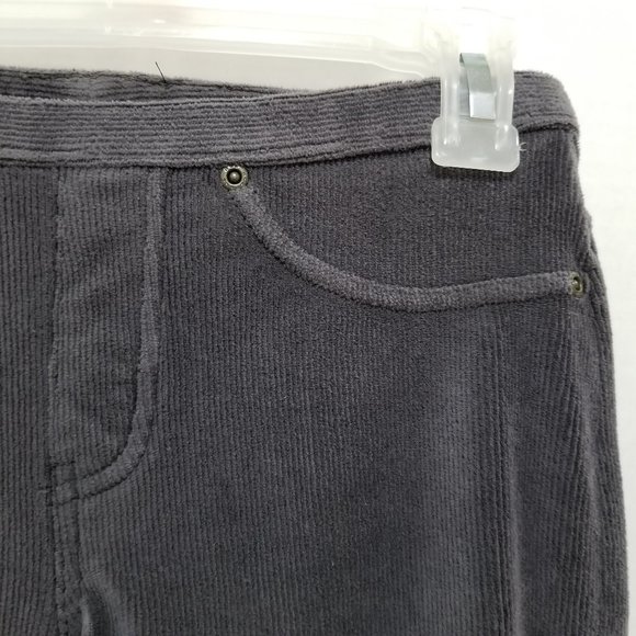 Hue leggings Small corduroy ribbed rib wale elastic pull on waist back pockets - Picture 4 of 13